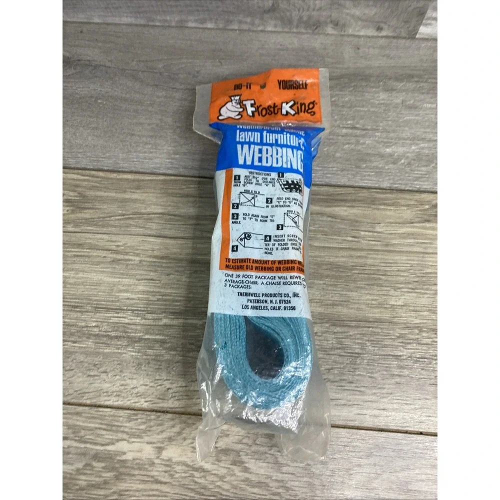 Vintage Frost King Plastic‎ Webbing Lawn Furniture Blue Green 39'